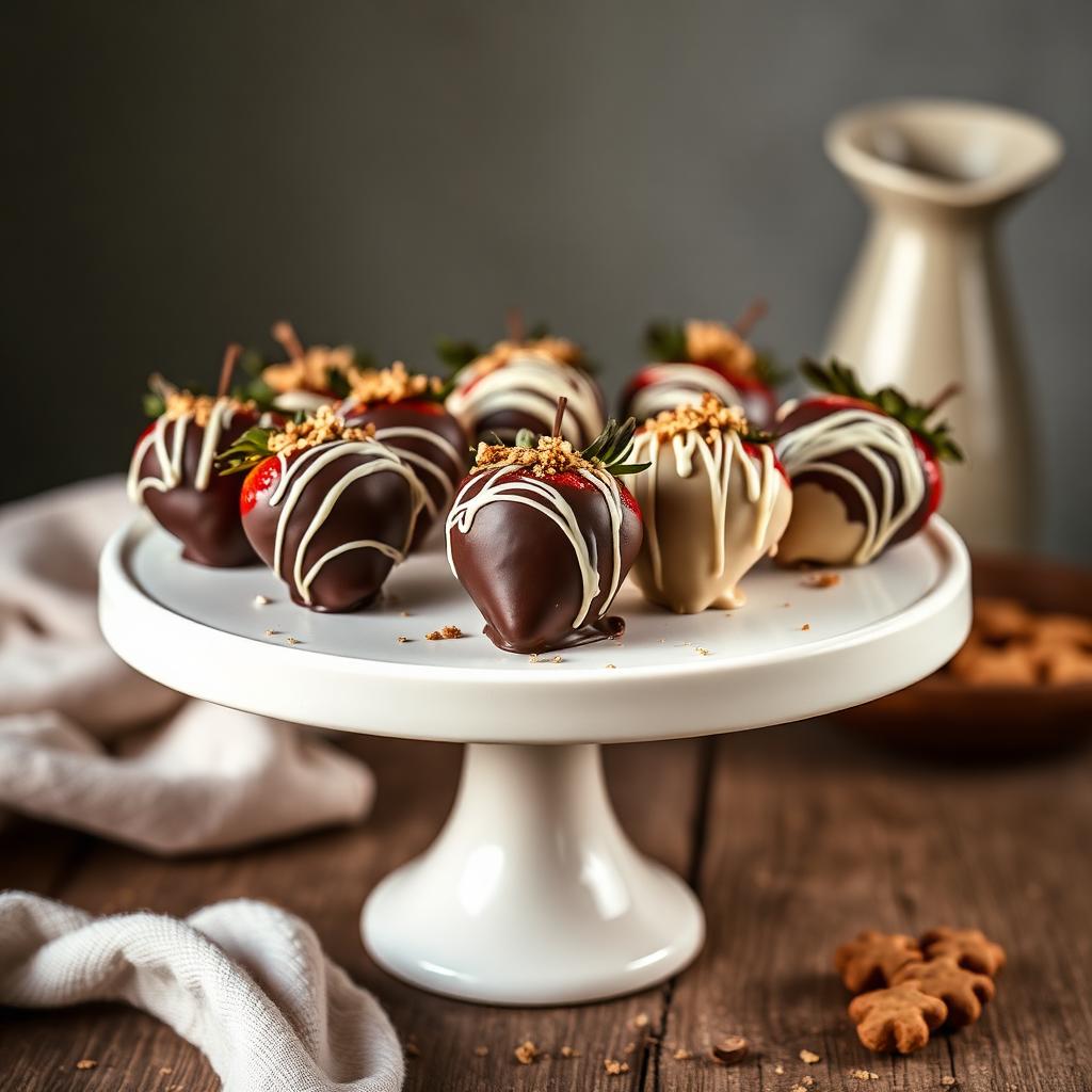 Chocolate-covered strawberries with custom drizzle and sprinkles